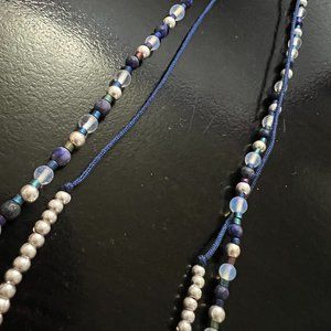 Double stranded necklace- navy and silver